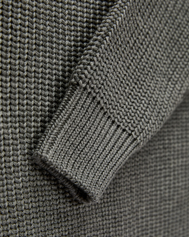 Signature Knit Wool Crewneck in Melange Grey