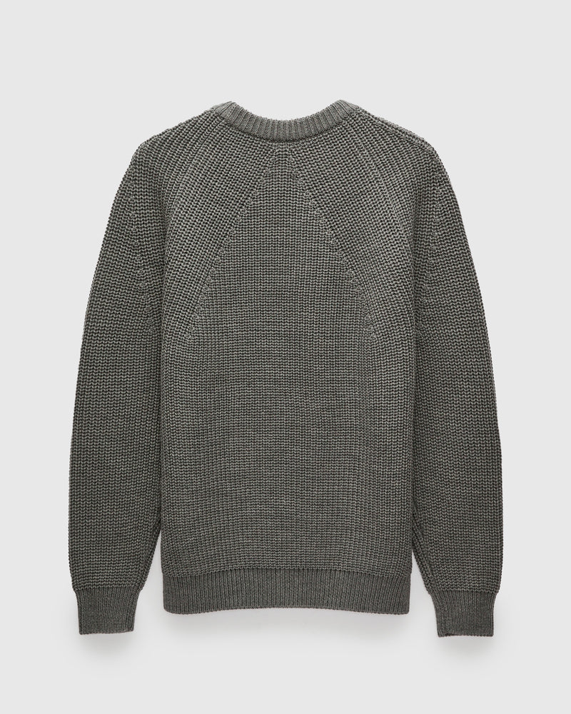 Signature Knit Wool Crewneck in Melange Grey