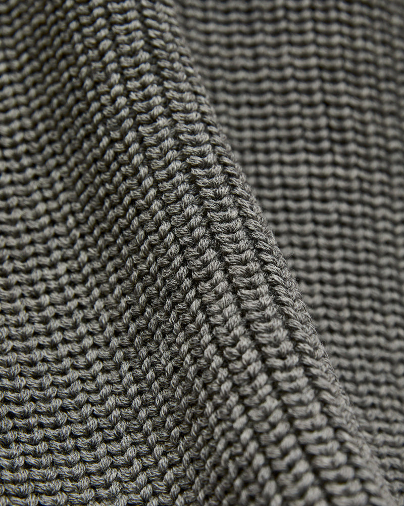 Signature Knit Wool Crewneck in Melange Grey