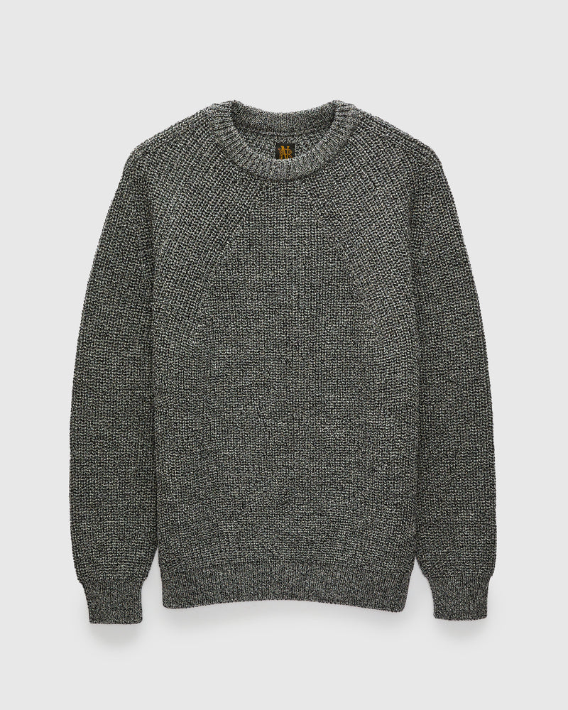 Signature Knit Wool Crewneck in Ivory/Black