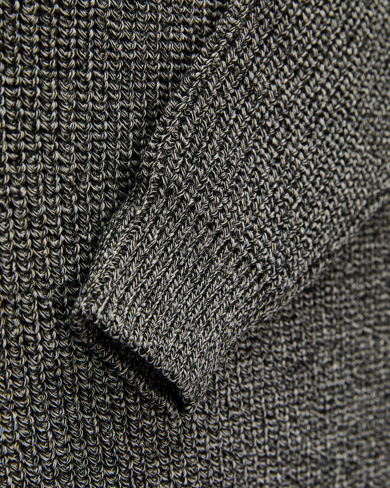 Signature Knit Wool Crewneck in Ivory/Black