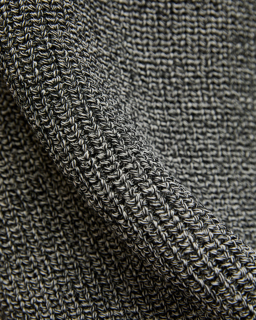 Signature Knit Wool Crewneck in Ivory/Black