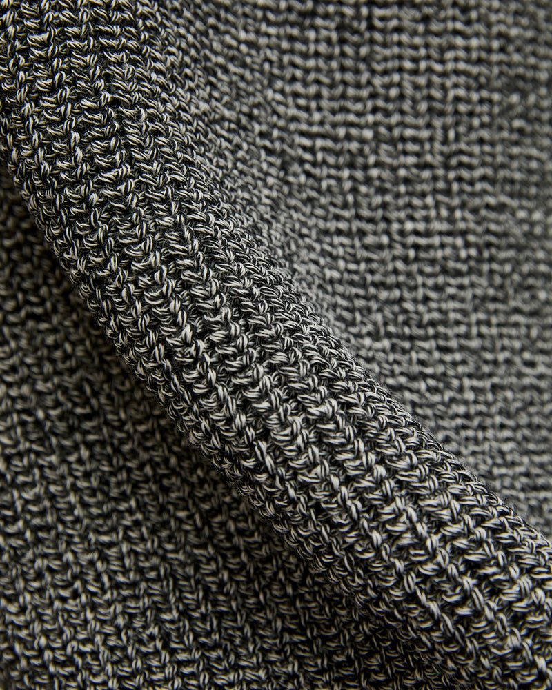 Signature Knit Wool Crewneck in Ivory/Black