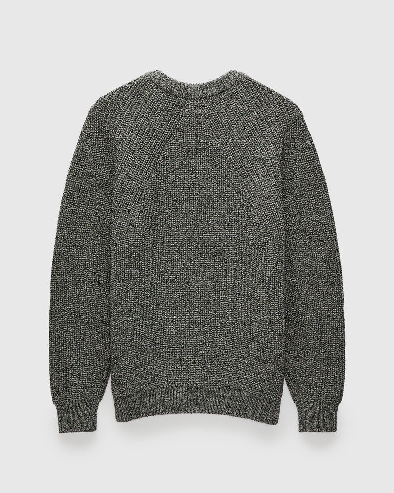 Signature Knit Wool Crewneck in Ivory/Black