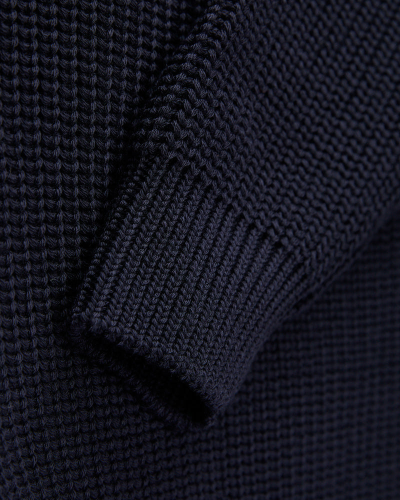 Signature Knit Wool Crewneck in Navy