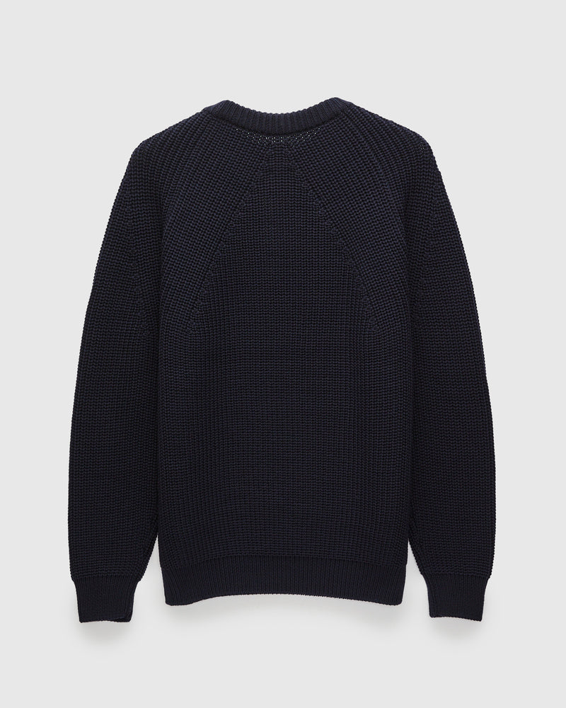 Signature Knit Wool Crewneck in Navy