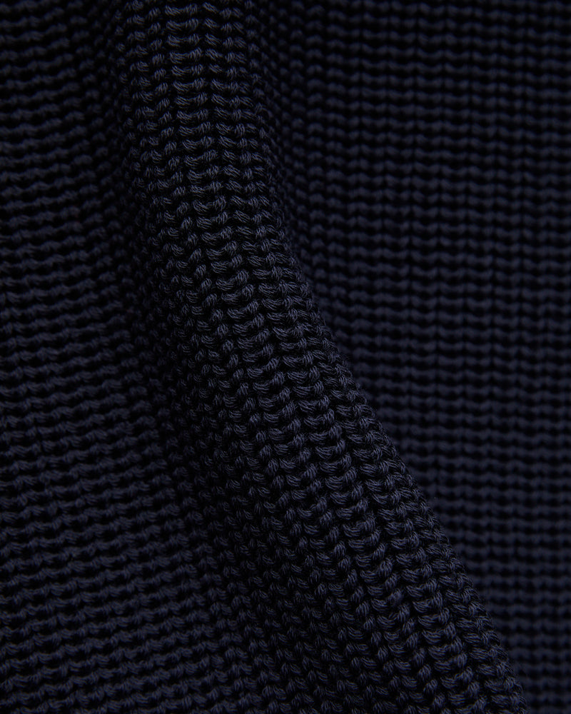 Signature Knit Wool Crewneck in Navy