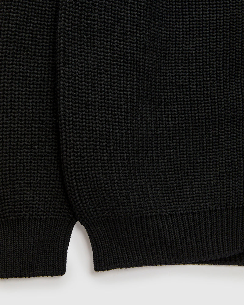 Signature Knit Wool Drivers Zip in Black