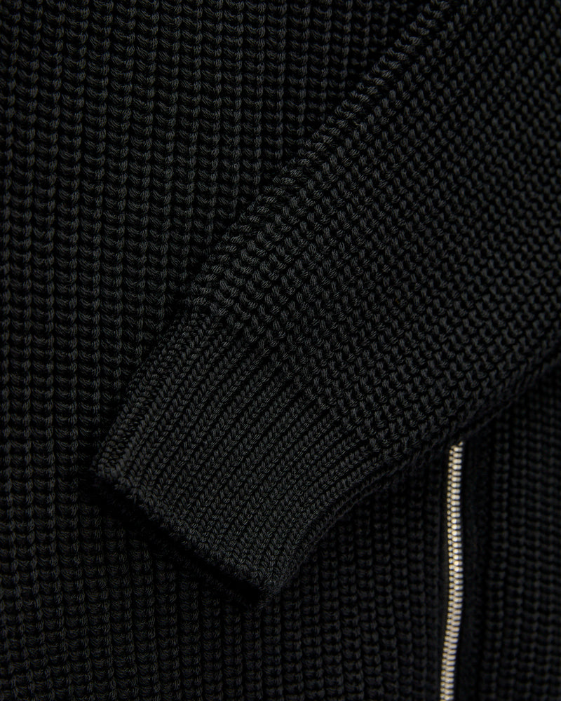 Signature Knit Wool Drivers Zip in Black