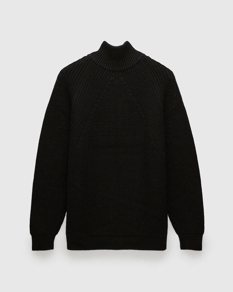 Signature Knit Wool Drivers Zip in Black