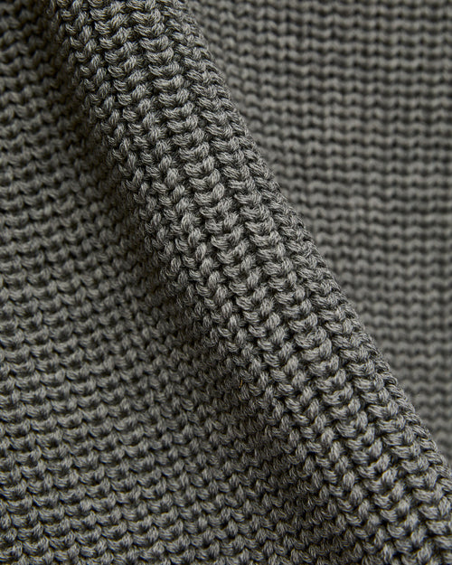 Signature Knit Wool Drivers Zip in Melange Grey