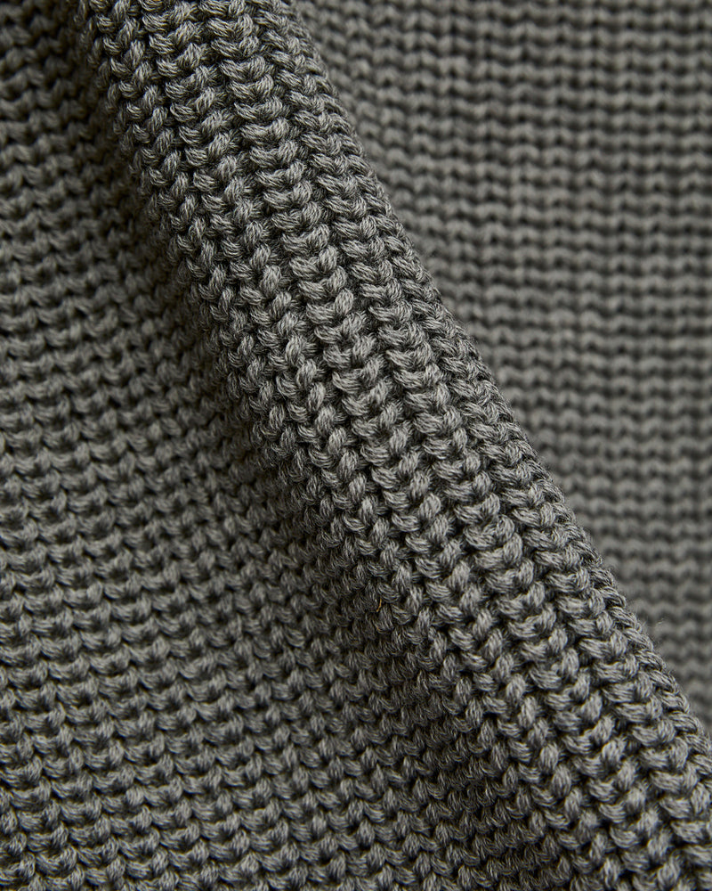 Signature Knit Wool Drivers Zip in Melange Grey