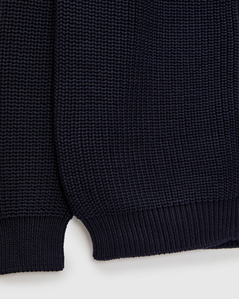 Signature Knit Wool Drivers Zip in Navy