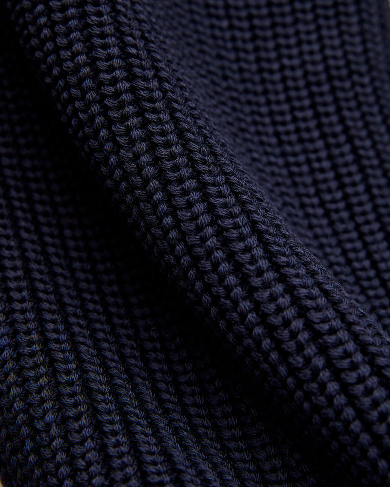 Signature Knit Wool Drivers Zip in Navy