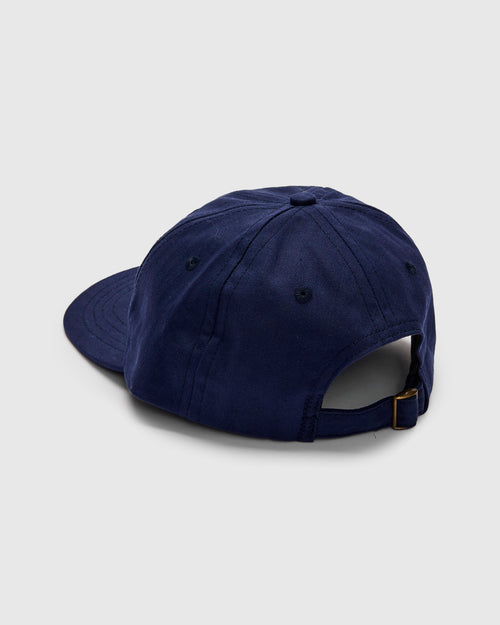 Baseball Hat in Regal Blue Dry Waxed Cotton