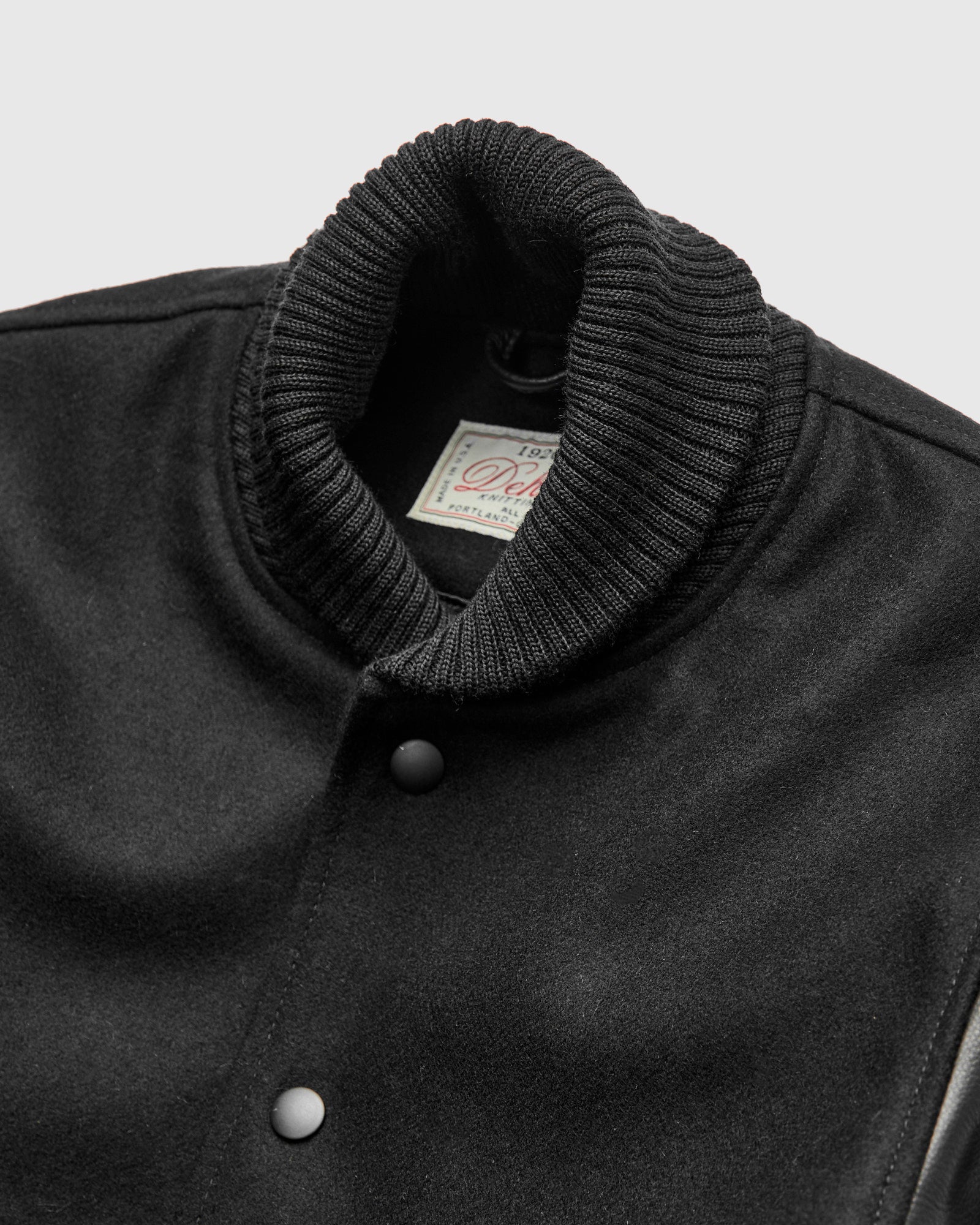 Varsity Jacket in Black – Blue Owl Workshop