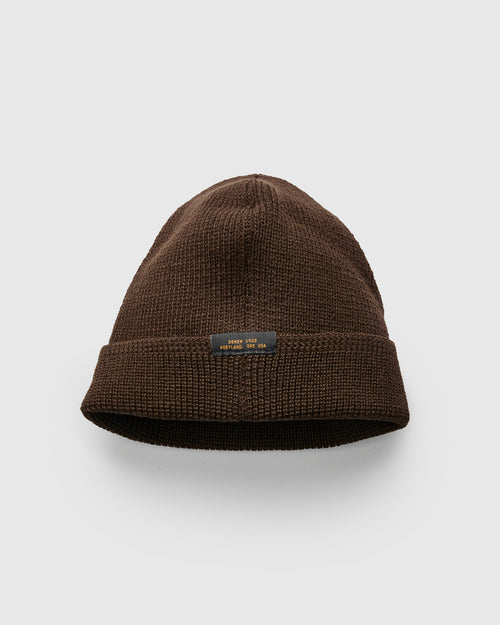 Wool Knit Watch Cap in Brown