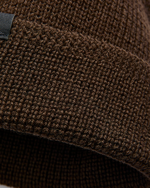 Wool Knit Watch Cap in Brown
