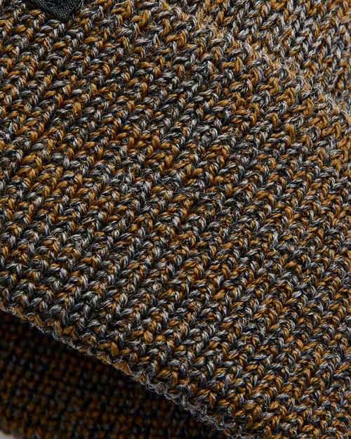 Wool Knit Watch Cap in Charcoal/Goldmine Mix