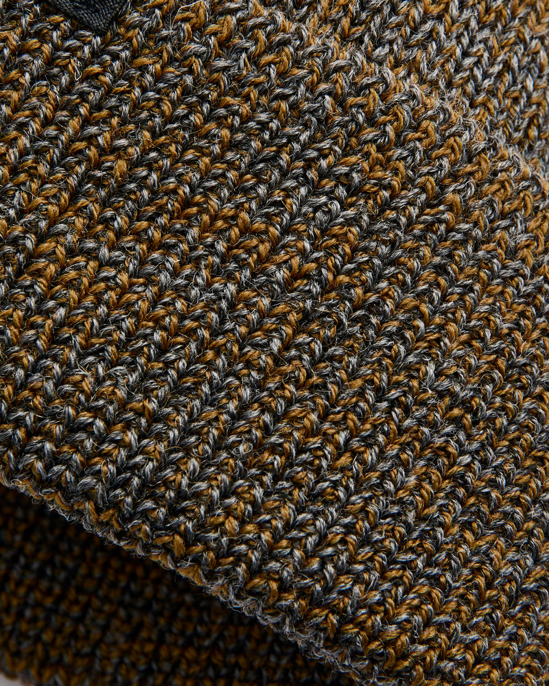 Wool Knit Watch Cap in Charcoal/Goldmine Mix