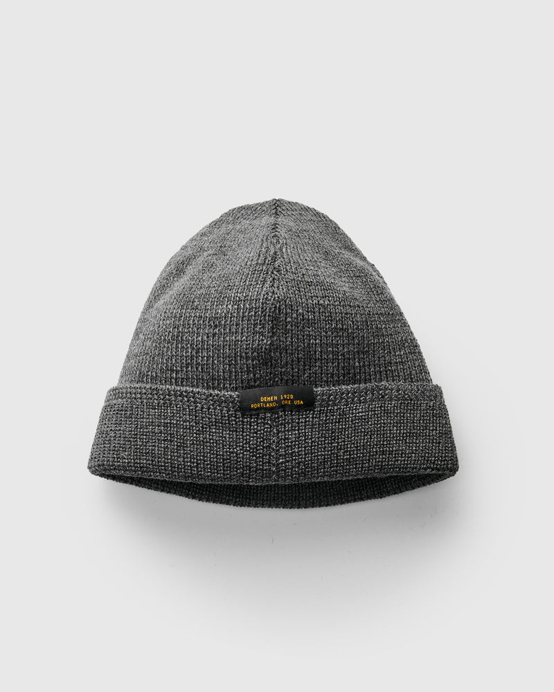 Wool Knit Watch Cap in Charcoal