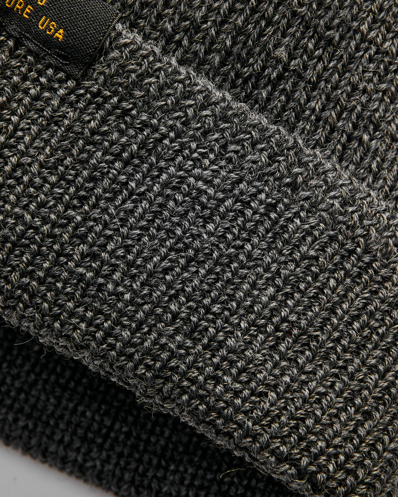 Wool Knit Watch Cap in Charcoal