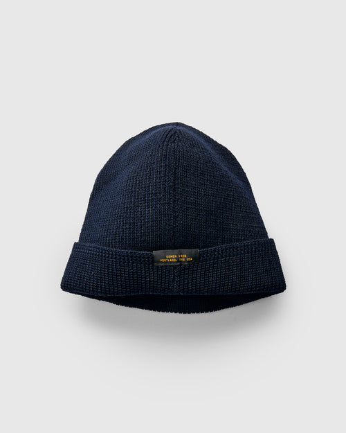 Wool Knit Watch Cap in Dark Navy