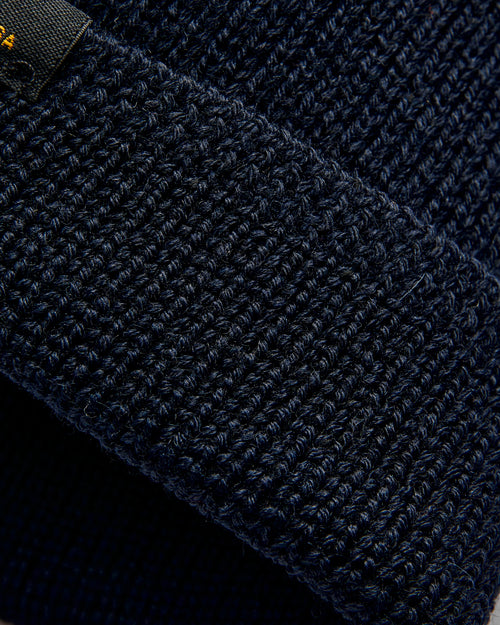 Wool Knit Watch Cap in Dark Navy