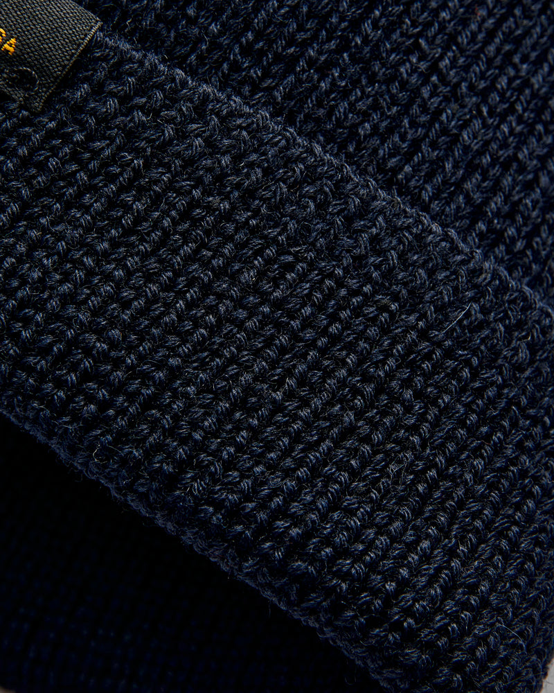 Wool Knit Watch Cap in Dark Navy