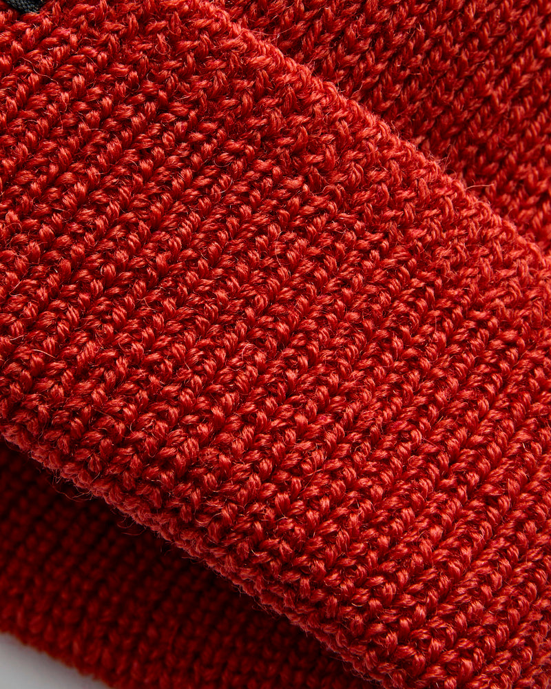 Wool Knit Watch Cap in Forster Red