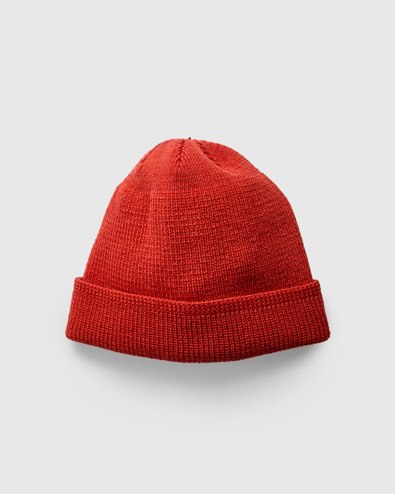 Wool Knit Watch Cap in Forster Red