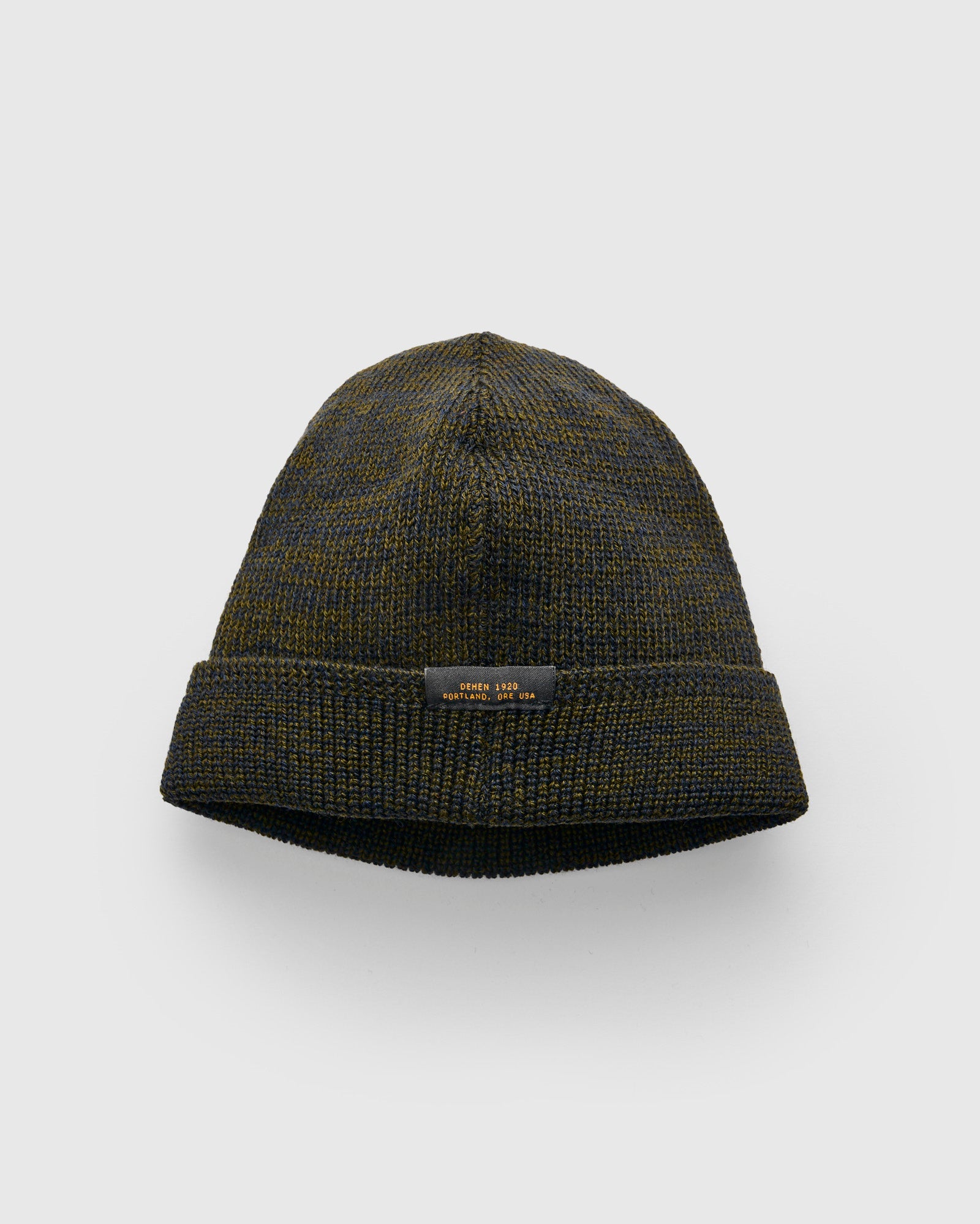 Wool Knit Watch Cap in Loden/Navy Mix – Blue Owl Workshop
