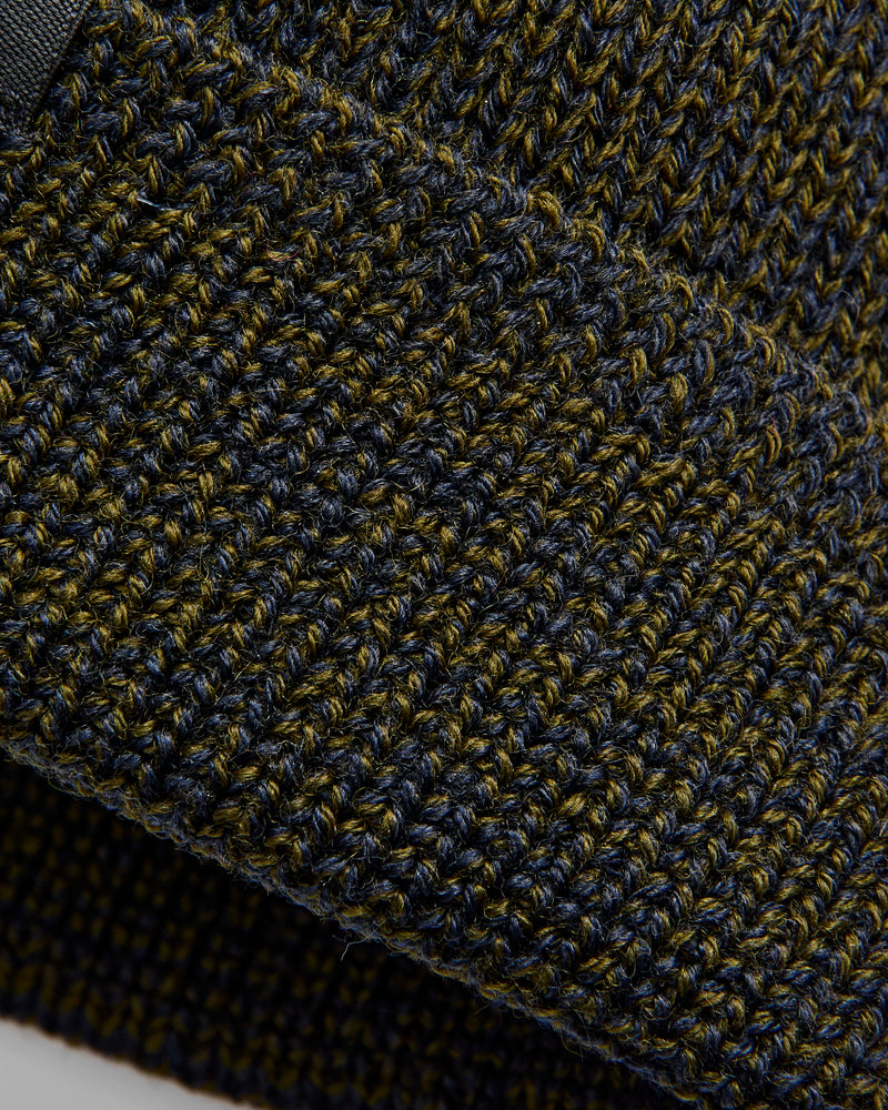 Wool Knit Watch Cap in Loden/Navy Mix