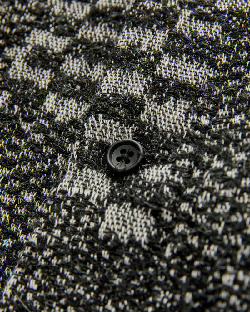 Block Pattern Knit Cardigan Sweater in Black White