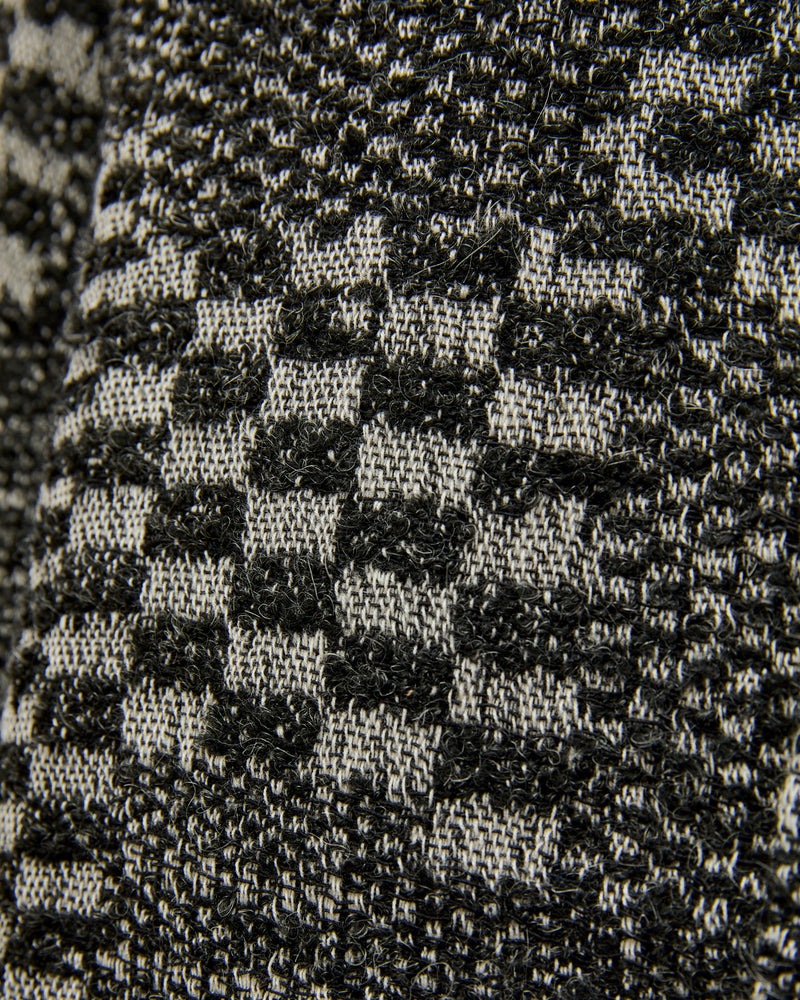 Block Pattern Knit Cardigan Sweater in Black White