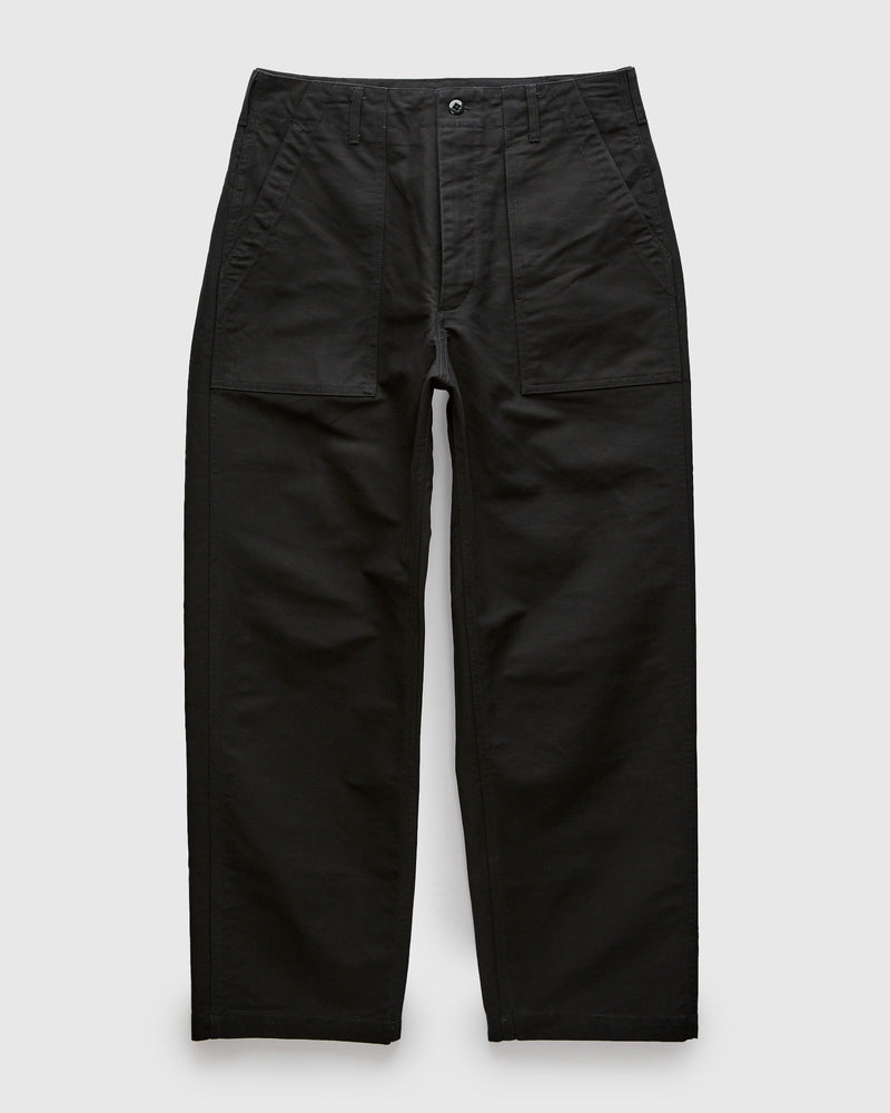 Fatigue Pants in Black Cotton Double Cloth
