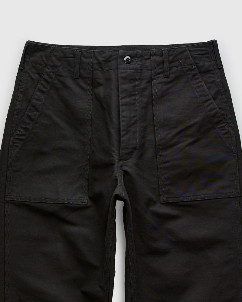Fatigue Pants in Black Cotton Double Cloth
