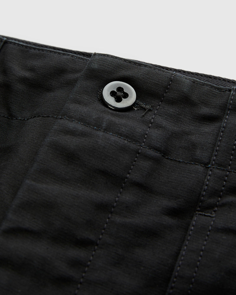 Fatigue Pants in Black Cotton Double Cloth