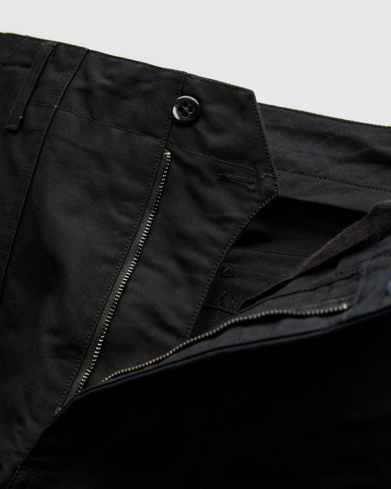 Fatigue Pants in Black Cotton Double Cloth