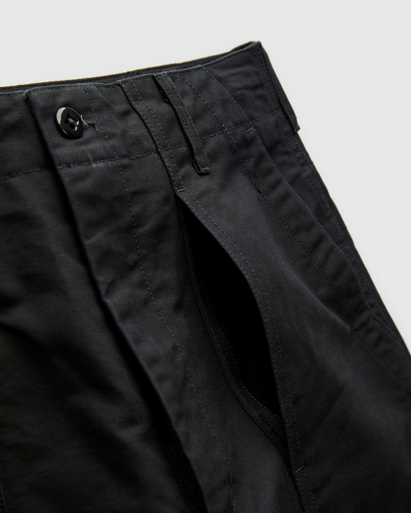 Fatigue Pants in Black Cotton Double Cloth