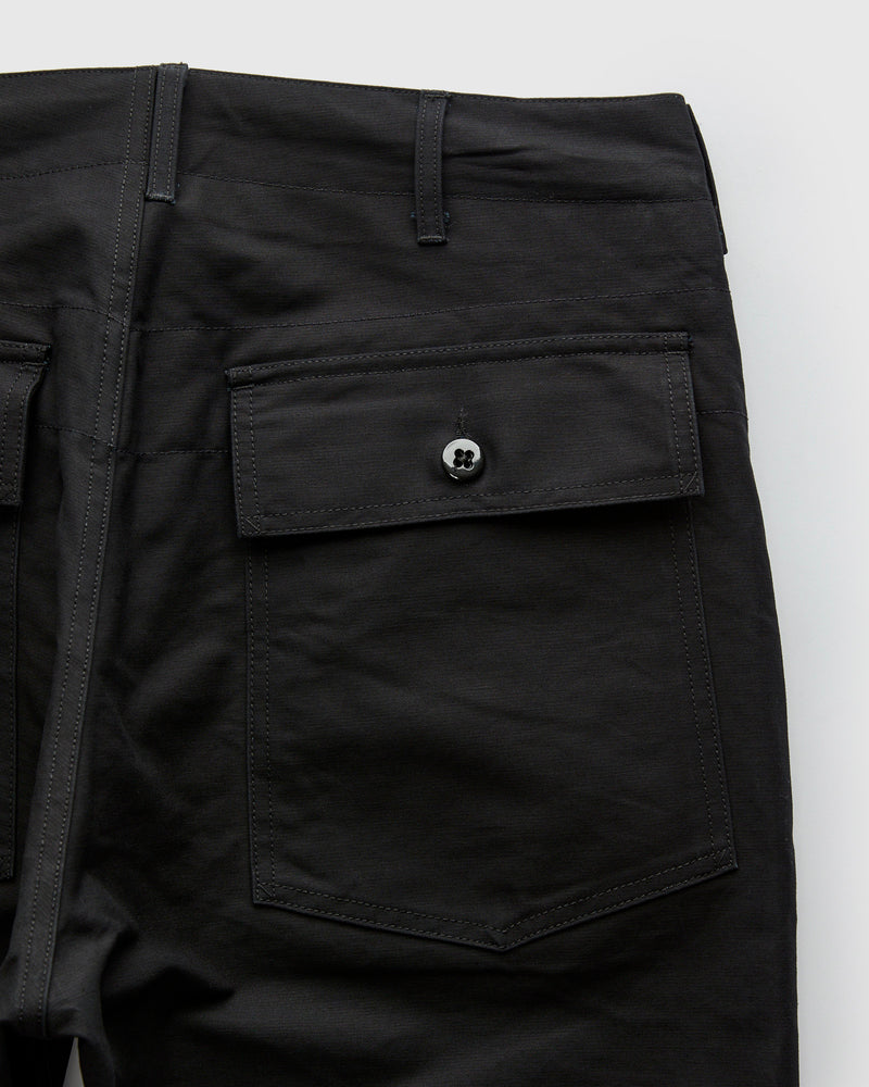 Fatigue Pants in Black Cotton Double Cloth