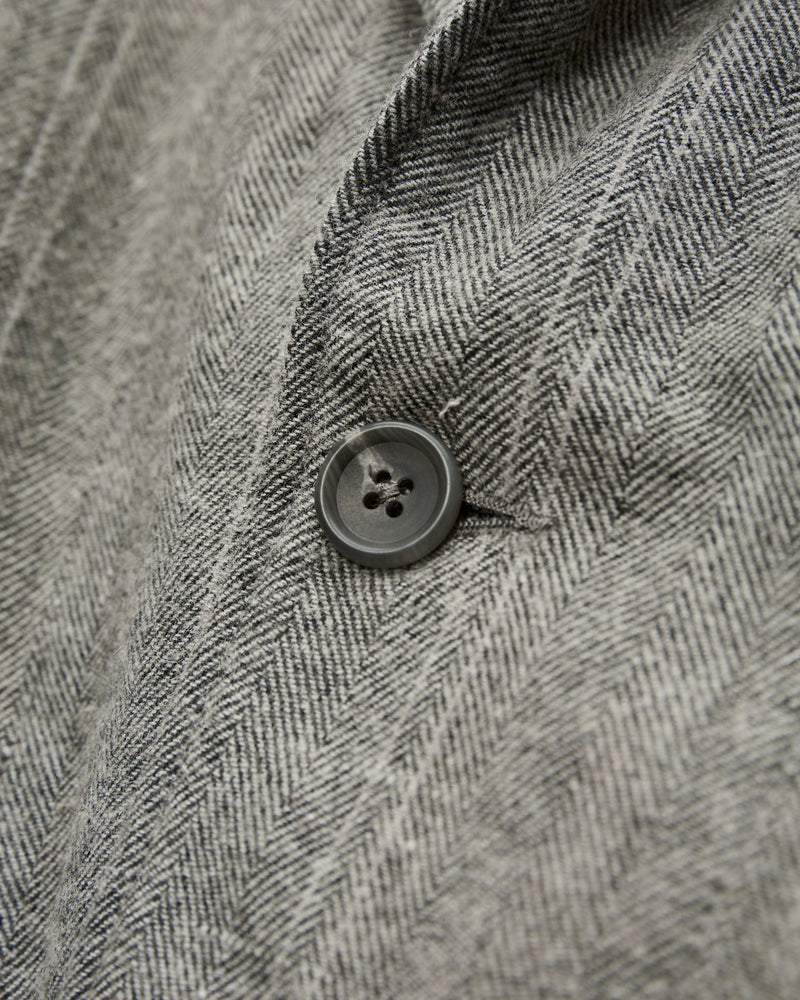 Loiter Jacket in Light Grey Wool Striped HB