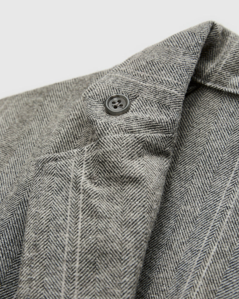 Loiter Jacket in Light Grey Wool Striped HB