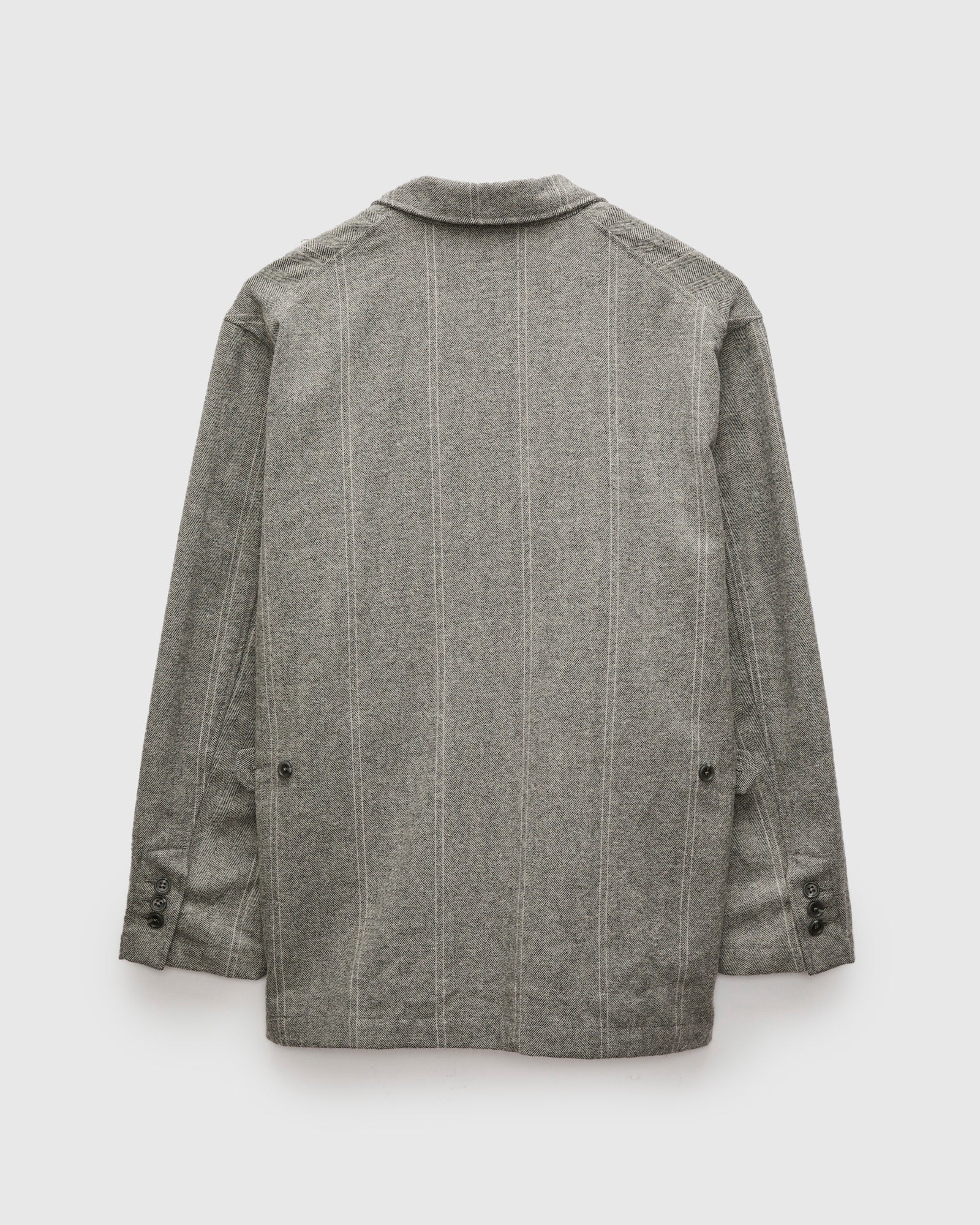 Loiter Jacket in Light Grey Wool Striped HB – Blue Owl Workshop