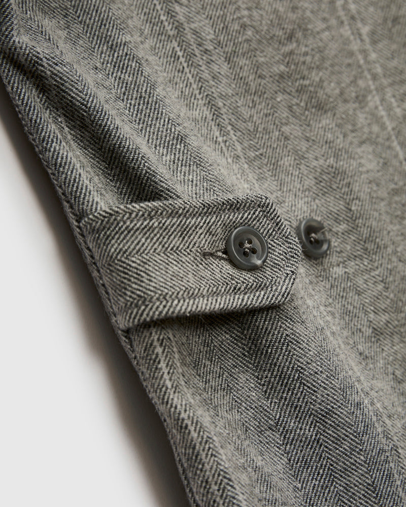 Loiter Jacket in Light Grey Wool Striped HB
