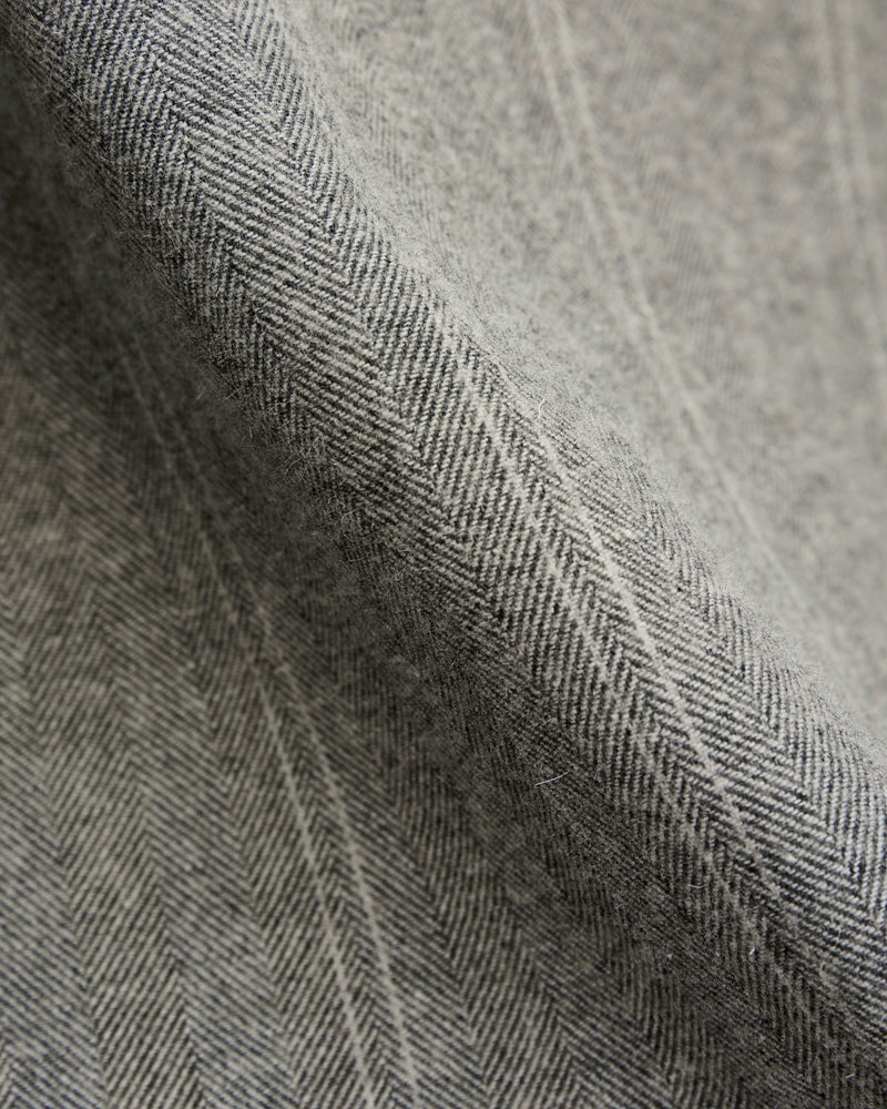 Loiter Jacket in Light Grey Wool Striped HB
