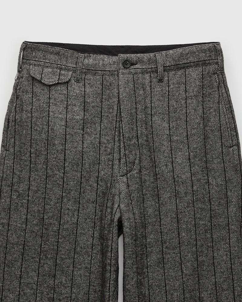 Officer Pants in Dark Grey Wool Striped HB