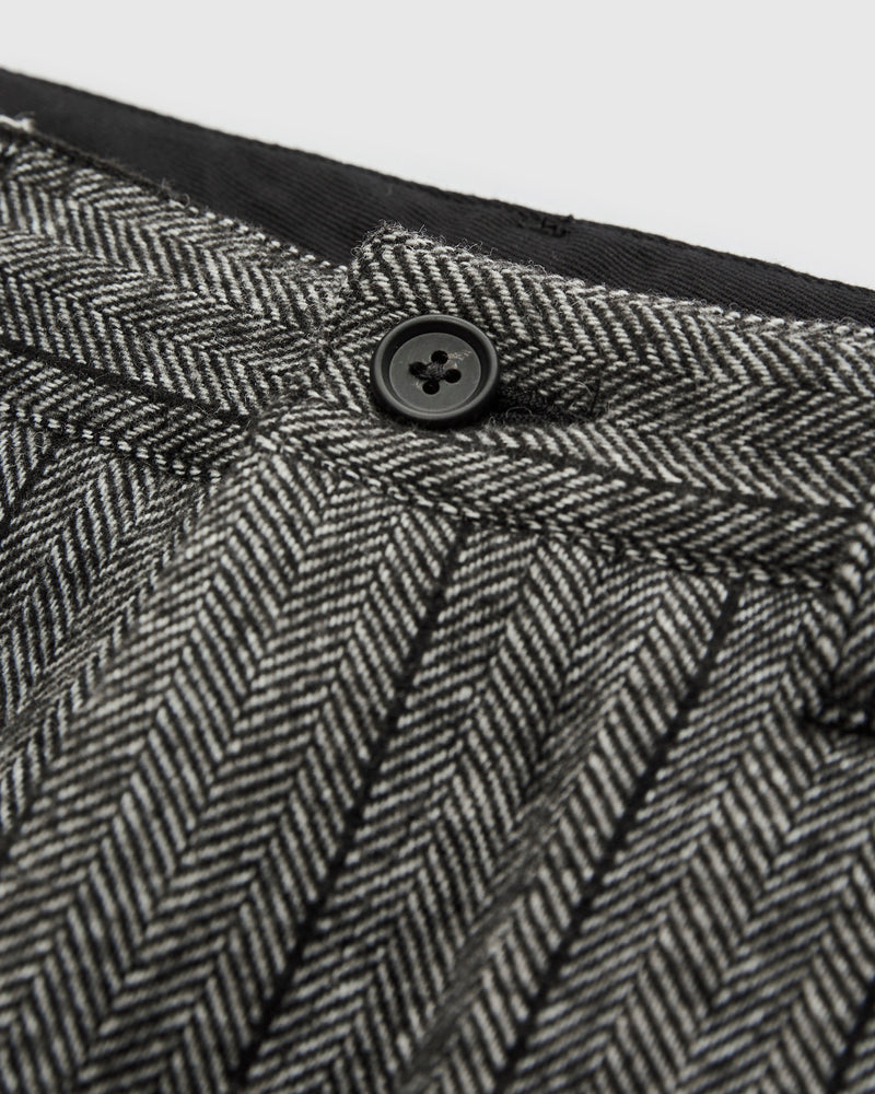 Officer Pants in Dark Grey Wool Striped HB