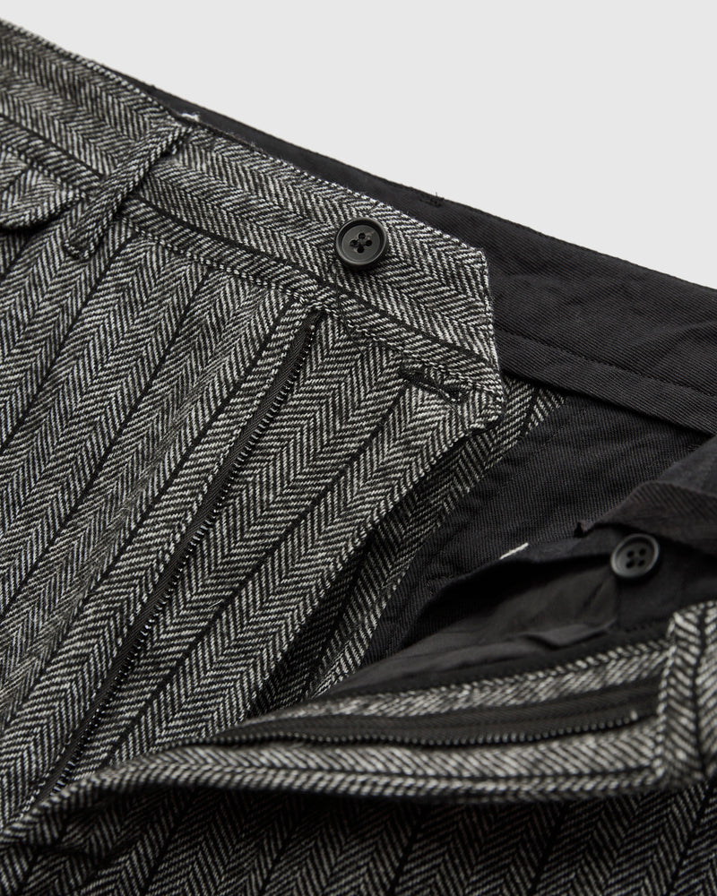 Officer Pants in Dark Grey Wool Striped HB