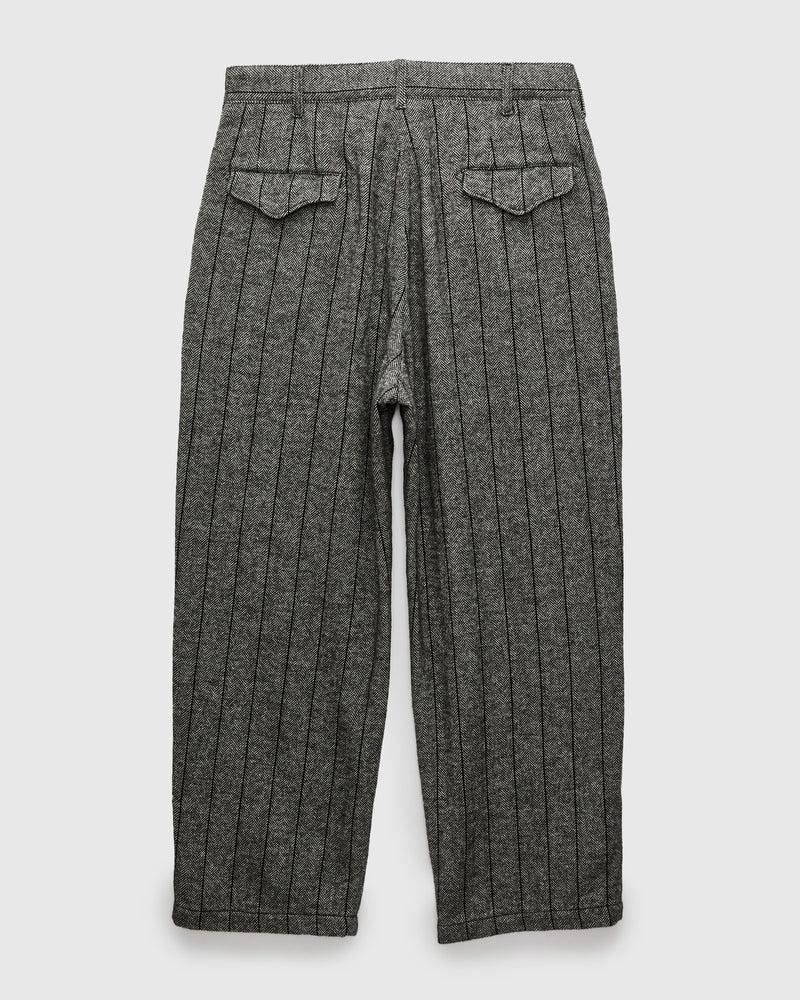 Officer Pants in Dark Grey Wool Striped HB